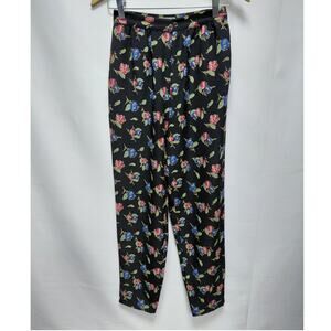 Cacharel Floral Print Pants Black Women Size 4